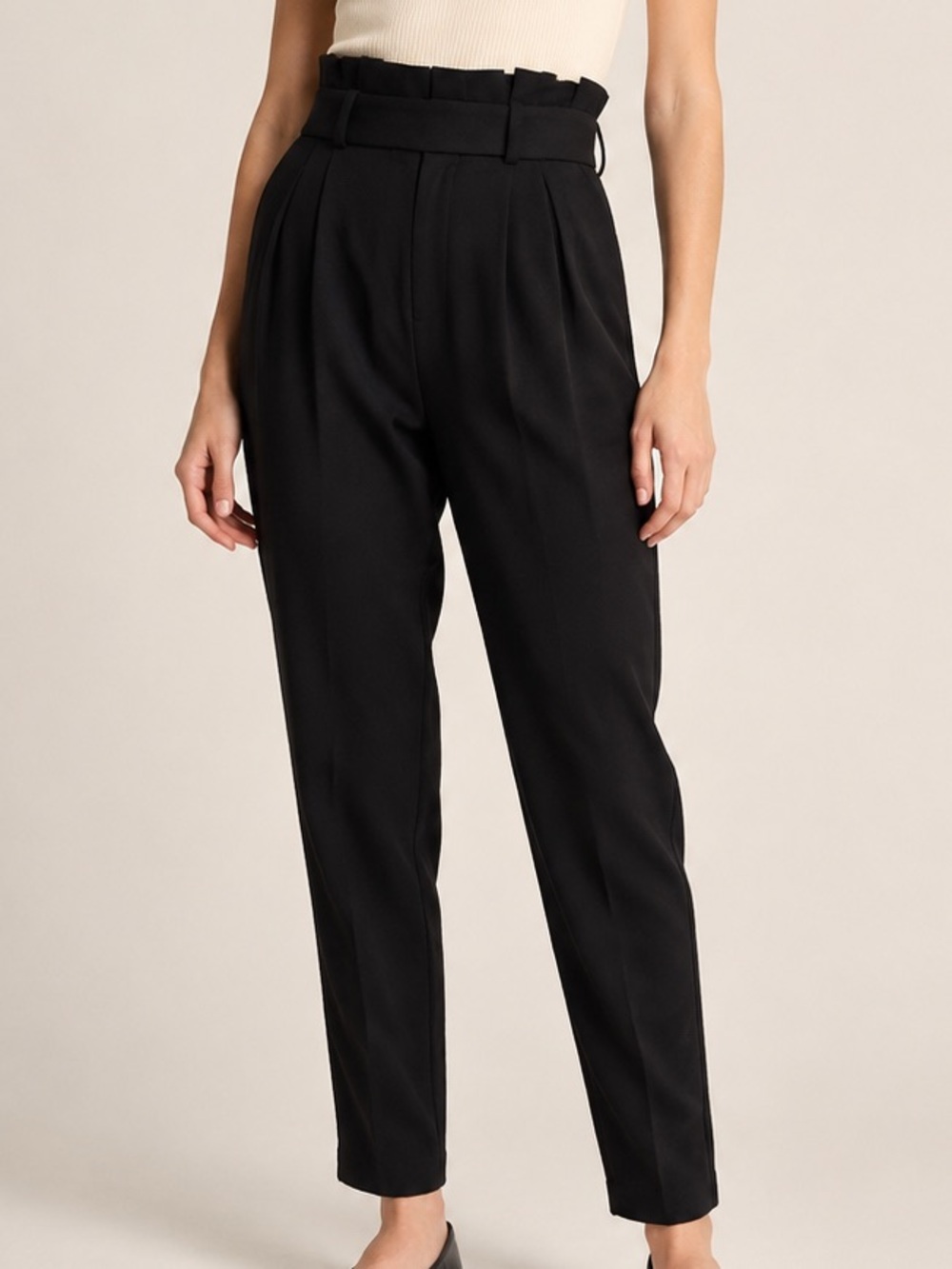 Vero Moda Black Paperbag Tapered Dress Pants - Size XS